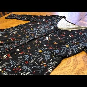 Black Floral Button Up Dress